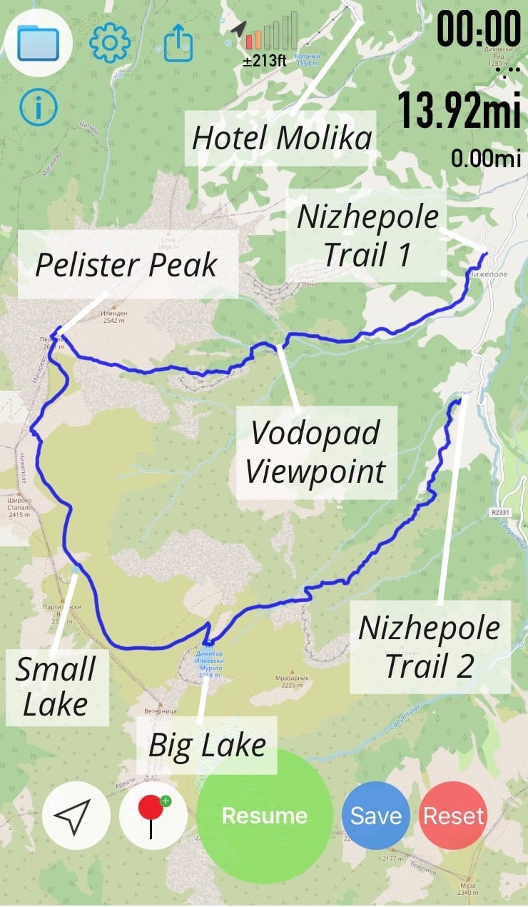 Pelister Hiking Map